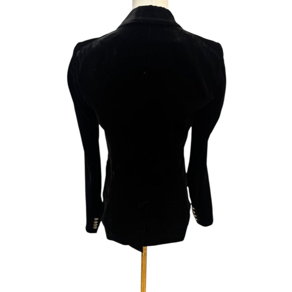 Veronica Beard Black Velvet Blazer Size 0 Double Breasted Silver Button - EUC - Picture 2 of 6